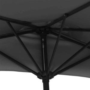 vidaXL Balkon-Sonnenschirm Alu-Mast Schwarz 270x144x222cm Halbrund 312500