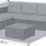 Graue Acamp Schutzhülle für kleine Loungegruppen, 185x125x85 cm, schützt Gartenmöbel vor Witterung.