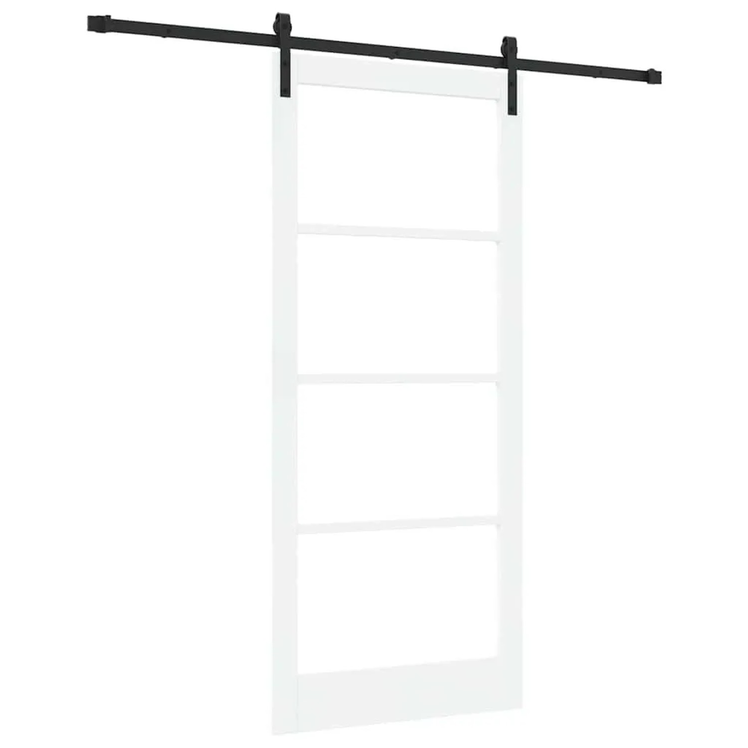vidaXL Schiebetür ORKDAL Weiß 93 x 211 cm Massivholz Kiefer und Glas 3331982