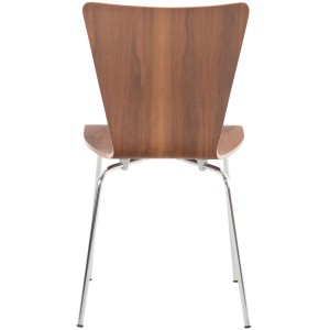 DELUKE Besucherstuhl TOKYO Holz Walnuss 43x50x84cm Konferenzstuhl Wartezimmerstuhl Bürostuhl