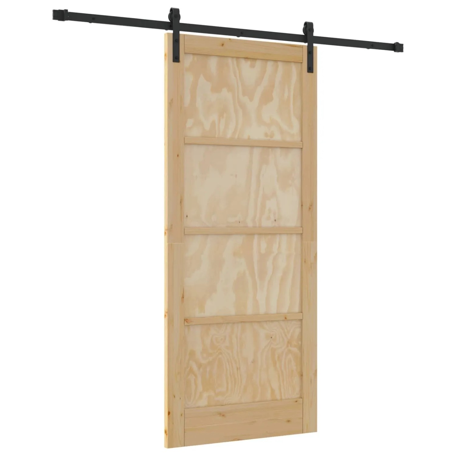 vidaXL Schiebetür Natur und Schwarz 86 x 198,5 cm 3445411
