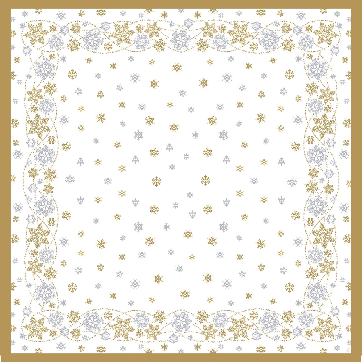 Duni Mitteldecke Dunicel Snow Glitter 84 cm x 84 cm Weiß FSC®