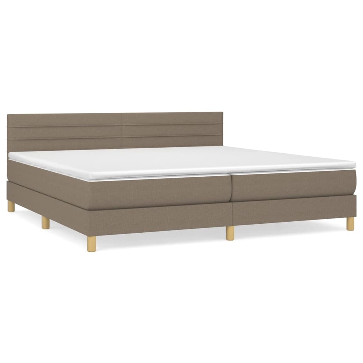 vidaXL Boxspringbett mit Matratze Taupe 200x200 cm Stoff 3140725 günstig online kaufen