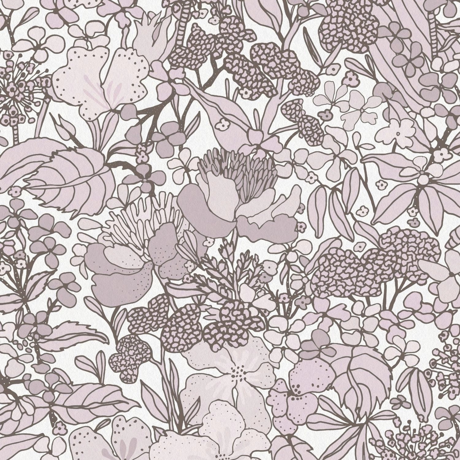 PROFHOME 377565-GU Blumen Tapete Dschungel Matt Creme Braun Weiß 0,53 m x 1 günstig online kaufen