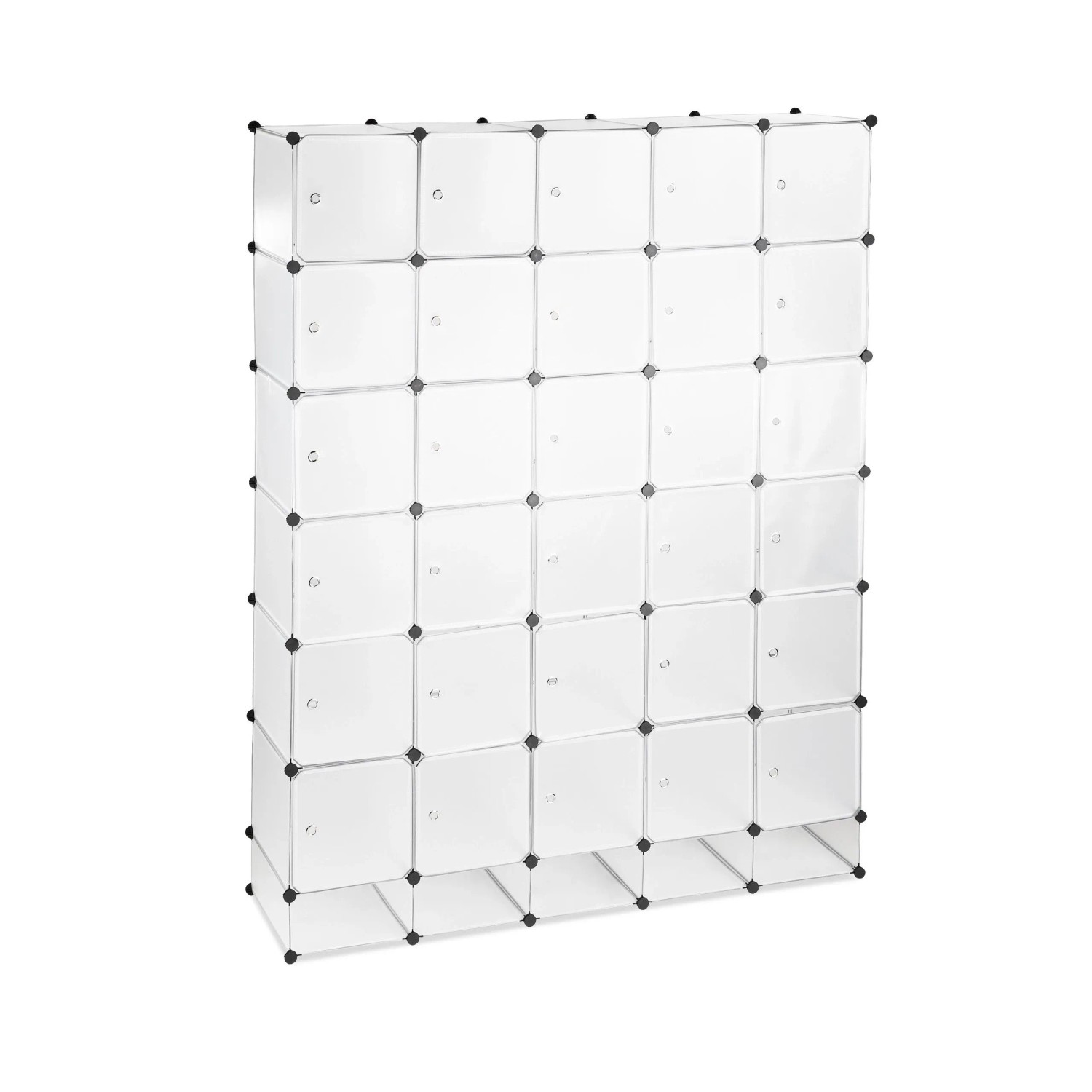 Relaxdays Kleiderschrank Stecksystem Kunststoff Metall Transparent Erweiterbar 234 cm x 180 cm x 46,5 cm 26,8 kg