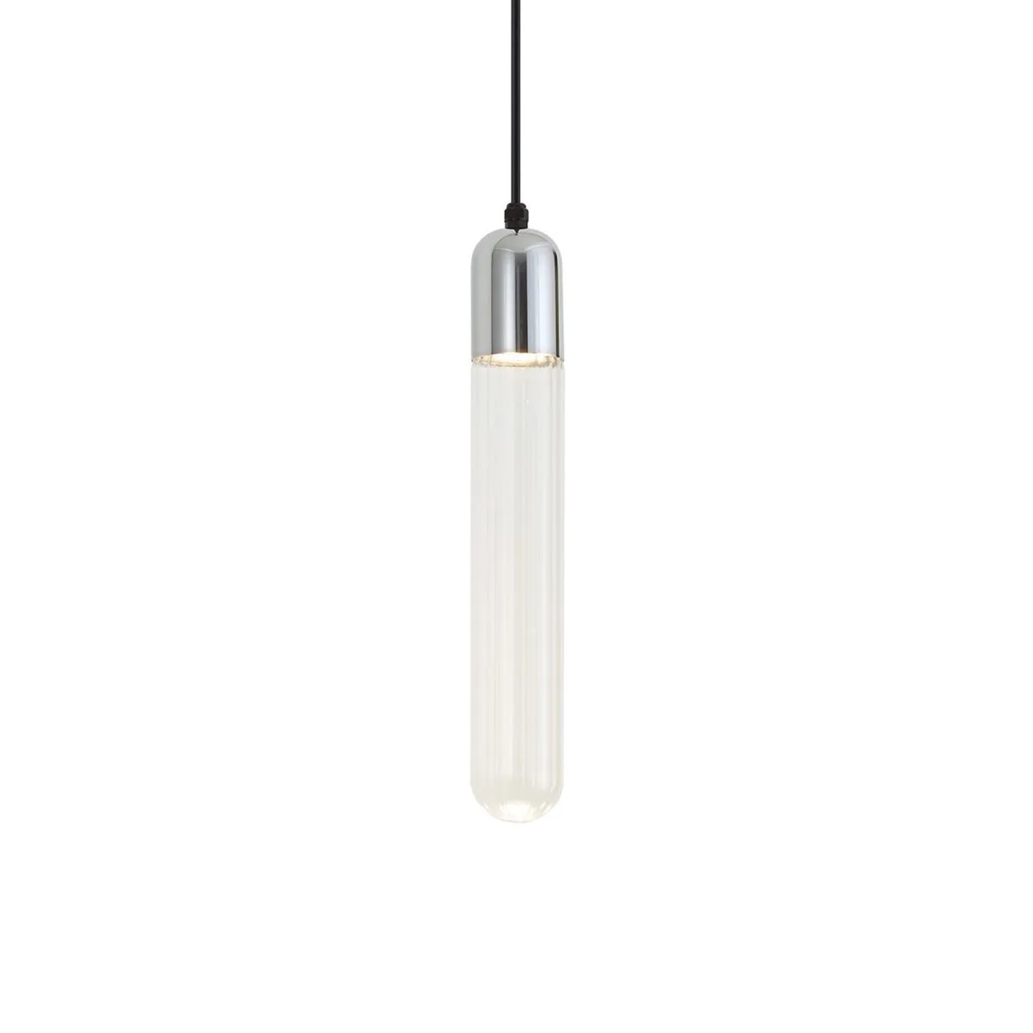 QAZQA Art Deco Pendelleuchte Chrom mit Geripptem Glas IP44 Walcott