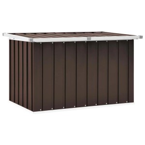 Braune furnicato Gartenbox (109x67x65 cm) aus verzinktem Stahl, ideal zur Aufbewahrung im Garten.