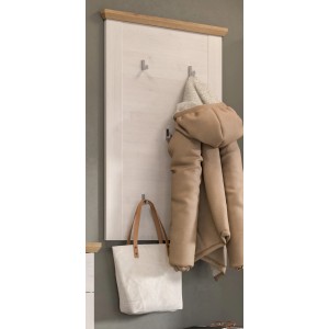 Inn.Furn Garderobenpaneel Weiß Lärche Landhaus 68 cm 5 Kleiderhaken Mirano