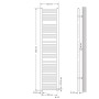 Technische Zeichnung: Weißer LuxeBath Badheizkörper, 300 x 1800 mm, mit Maßangaben.