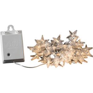 Konstsmide LED Lichterkette mit Acryl Sternen, 40 warmweiße LEDs, Timer für Innen.
