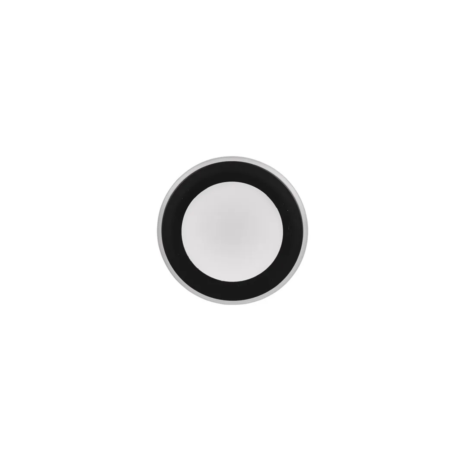 Schwarzer, runder Trio LED Einbaustrahler Argus, 8,2 cm Durchmesser.