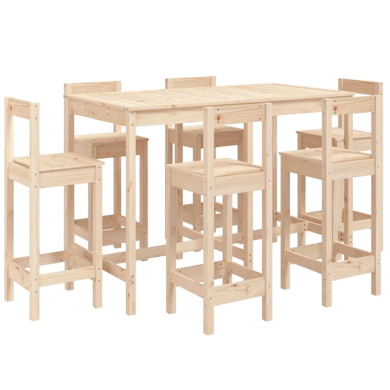 vidaXL 7-tlg Gartenbar-Set Massivholz Kiefer Modell 1