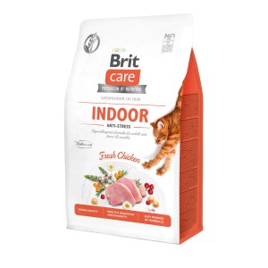 Brit Care Katzenfutter Adult Indoor Chicken, getreidefreies Trockenfutter für Hauskatzen