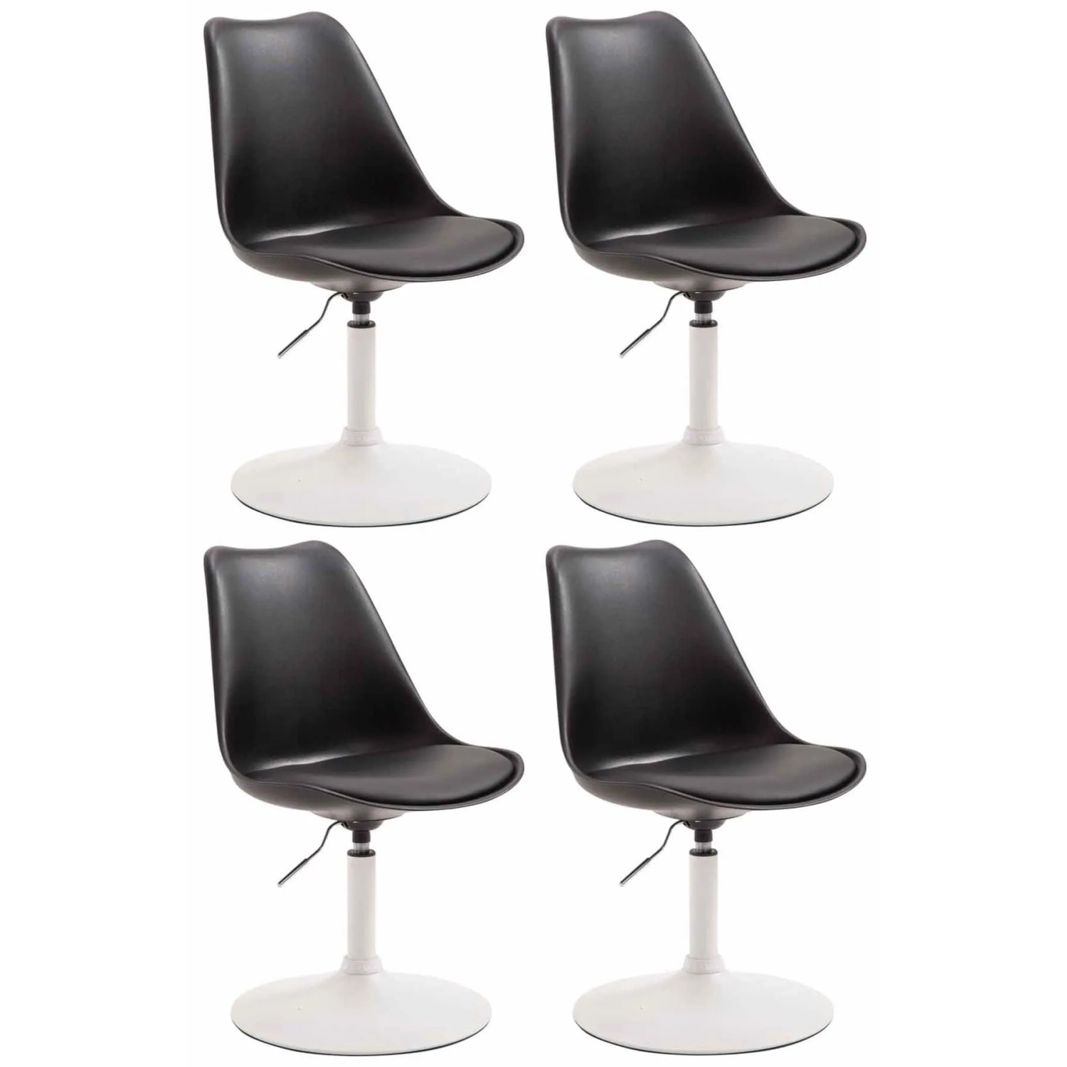 CLP 4er Set Esszimmerstühle Maverick Kunststoff Schwarz/Weiß
