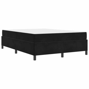 Schwarzes Stoffbett mit Matratze, King Size (160x200 cm)