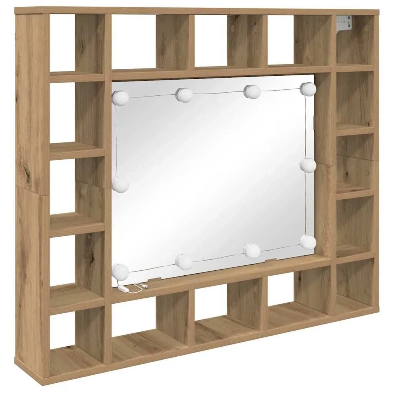 vidaXL Spiegelschrank Artisan-Eiche 91 x 15 x 76,5 cm Holzwerkstoff 879457 günstig online kaufen
