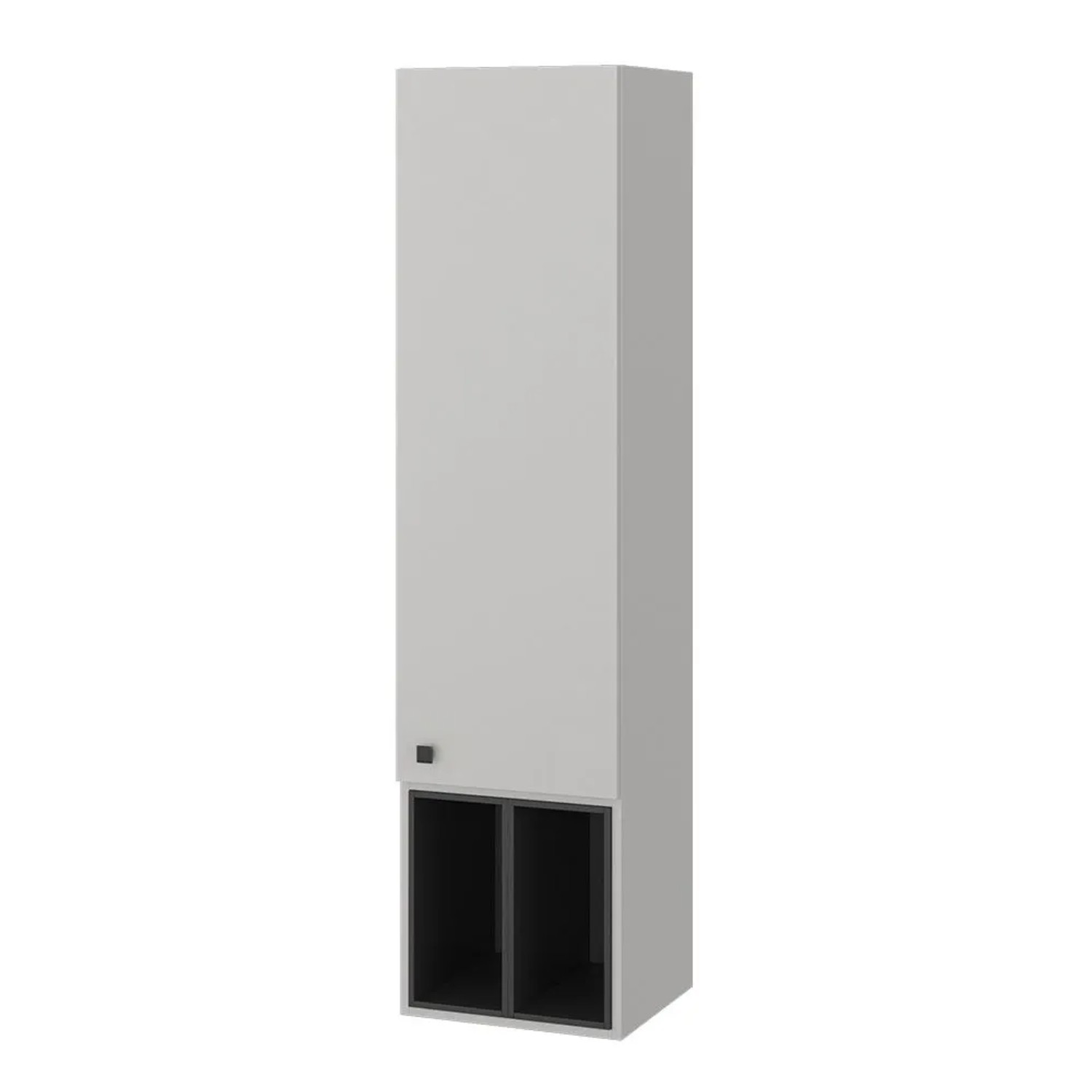 Vicco Badschrank Gerta Grau 38 x 150 mit Tür und Offenen Fächern