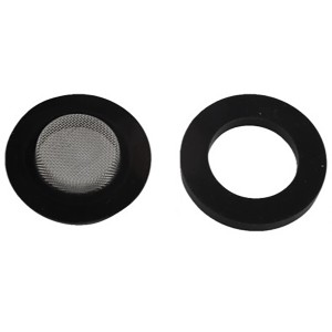 Kirchhoff Dichtungsset: 2 Gummidichtungen mit Sieb, schwarz, für Sanitär und Haushalt.