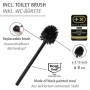WC-Bürste der WENKO WC-Garnitur Rivalta Allegre. Schwarze Bürste mit auswechselbarem Bürstenkopf.