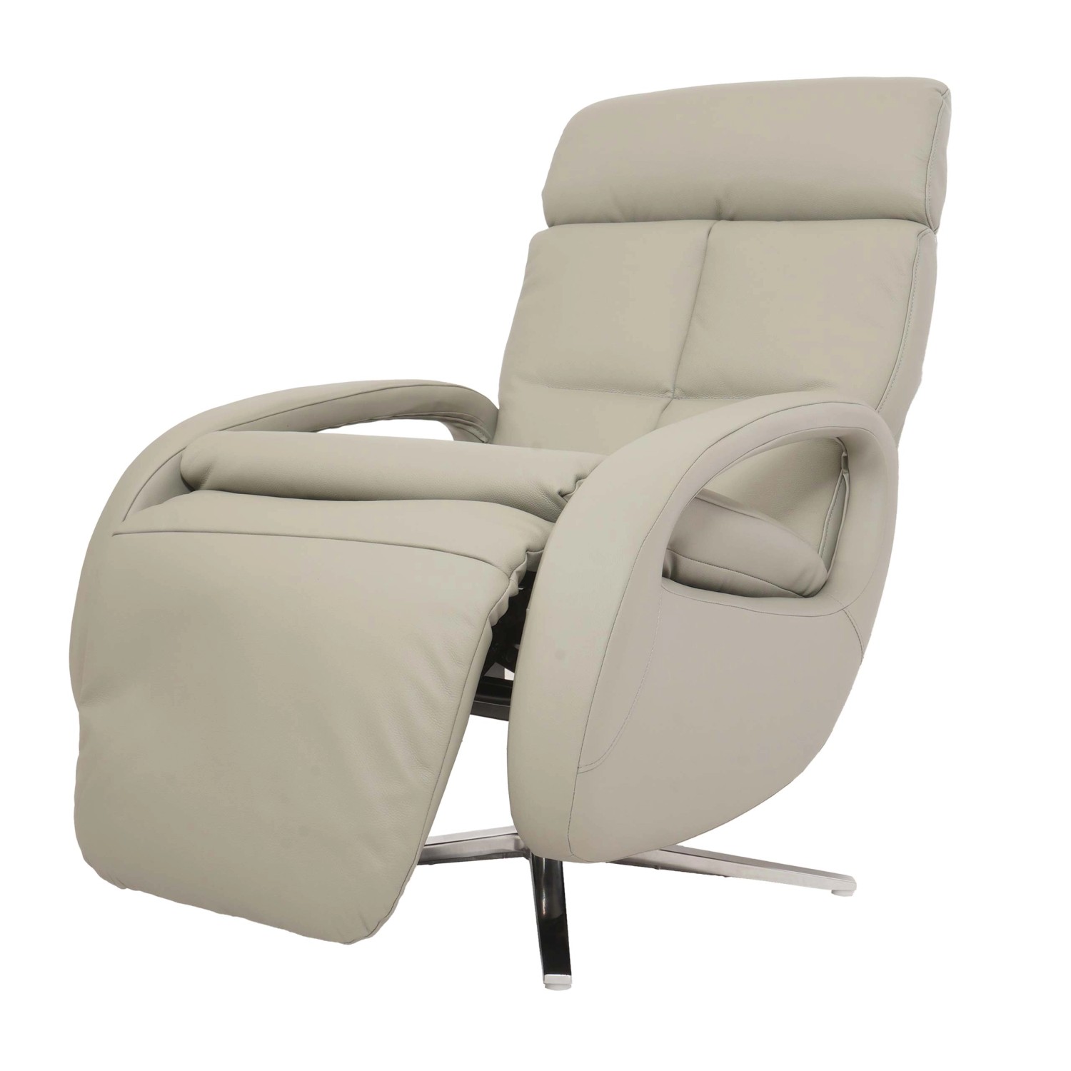 MCW Relaxsessel L11 Drehbar Voll-Leder Grau günstig online kaufen