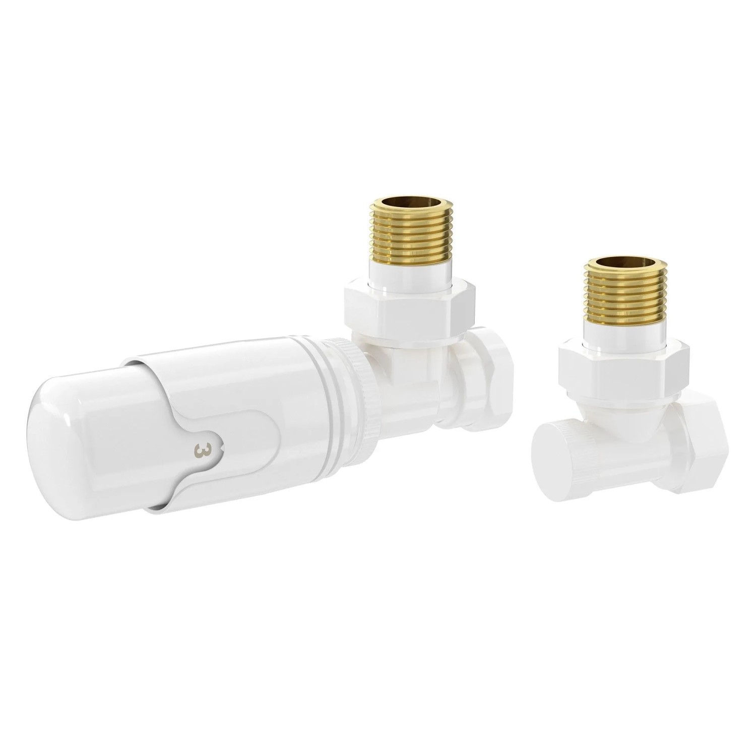 LuxeBath Thermostatventil mit Rücklaufverschraubung Weiß G1/2 Zoll Eckform