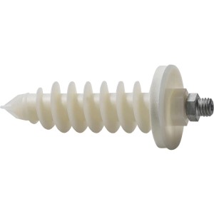 Celo Isolationsdübel IPL 95 DS M10 mit selbstbohrender Spitze für WDVS. Weißer Kunststoffdübel mit Dichtscheibe und Gewindestift.