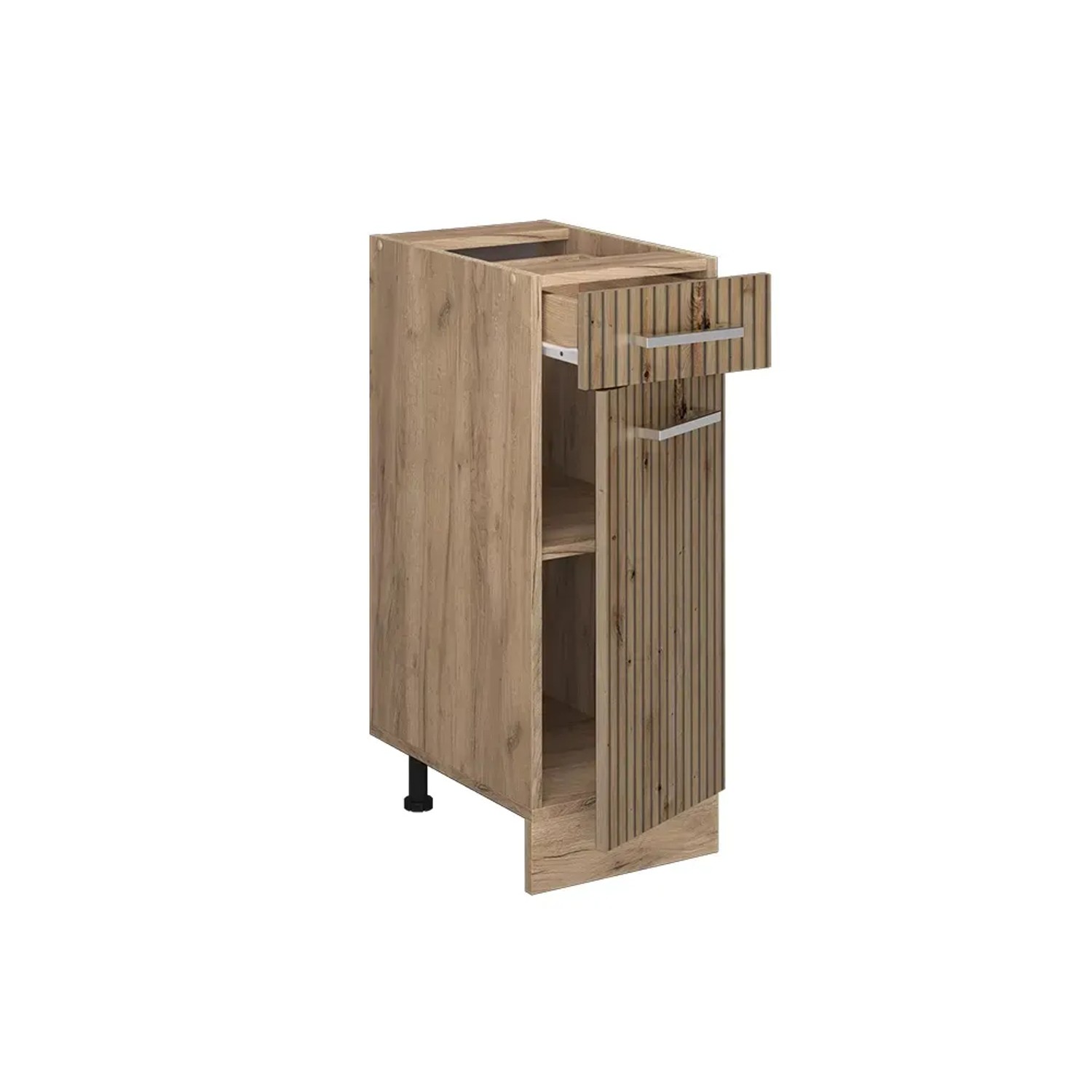 Vicco Küchenunterschrank R-Line, Artisan-Eiche/Goldkraft Eiche, 30 cm breit, mit Schublade und Tür.