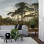 ESTAhome Fototapete Italienische Landschaft Dunkelgrün im Wohnzimmer.