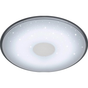 Weiße Trio LED-Deckenleuchte Shogun mit Sternenhimmel-Effekt, dimmbar und mit Farbwechsel.