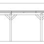 Technische Zeichnung: Skan Holz Carport Fichtelberg, 317x808 cm, Eiche Hell, Höhe 303 cm.