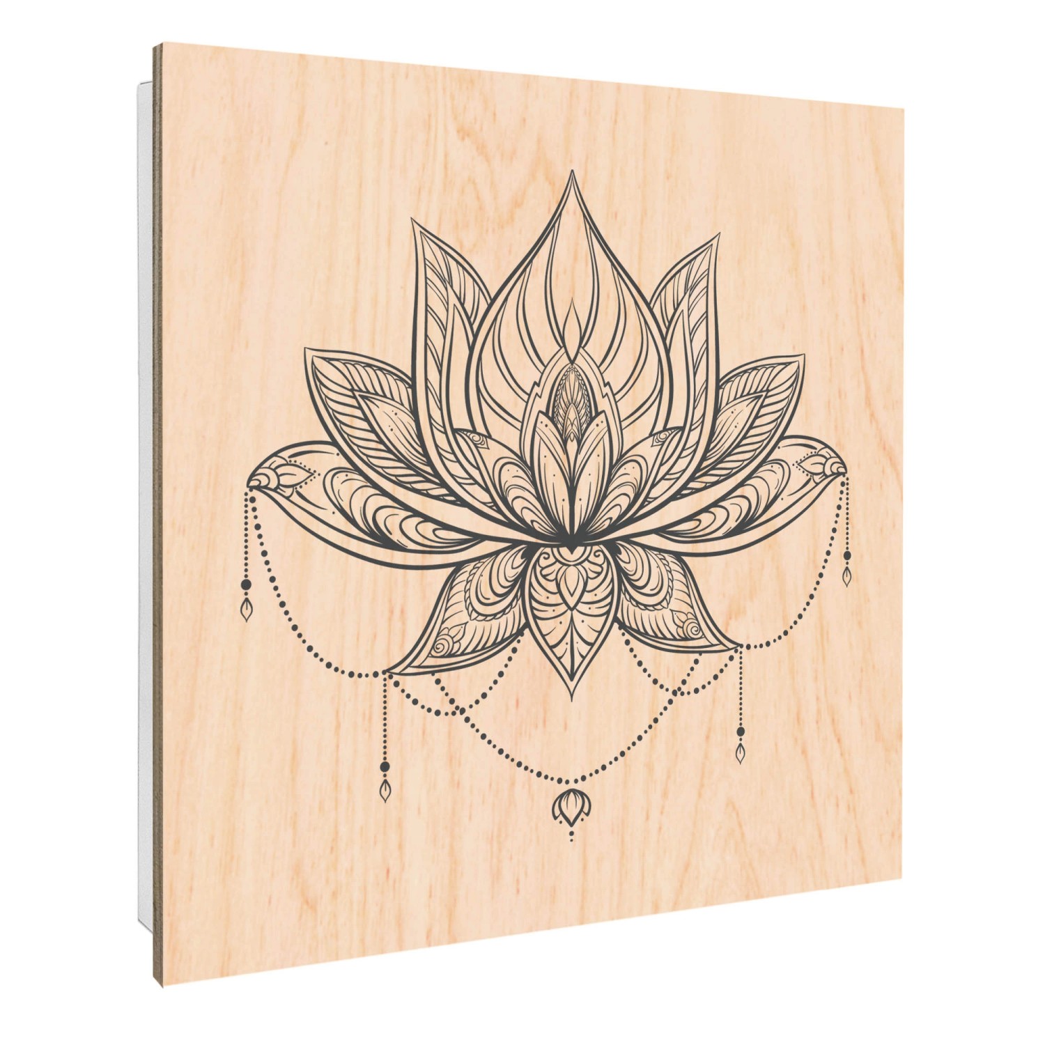 Banjado Schlüsselkasten mit Holzfront 30x30cm Weiß Scharnier Links 50 Haken günstig online kaufen