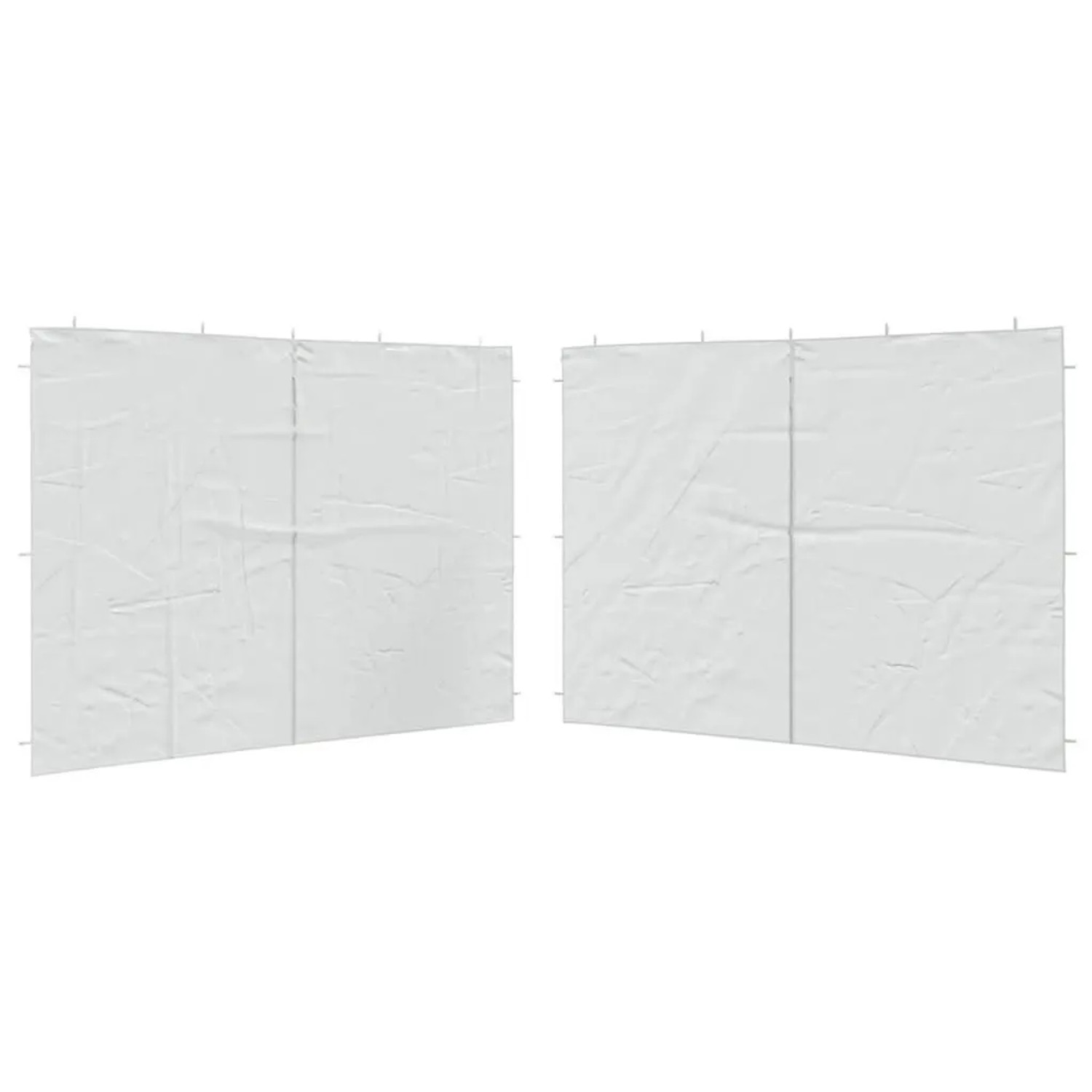 vidaXL Partyzelt-Seitenwände 2 Stück mit Reißverschluss PE Weiß 45114
