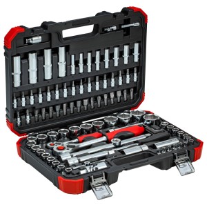 Gedore Steckschlüssel-Satz, 94-teilig im Koffer. Werkzeug-Set für Schraubarbeiten.