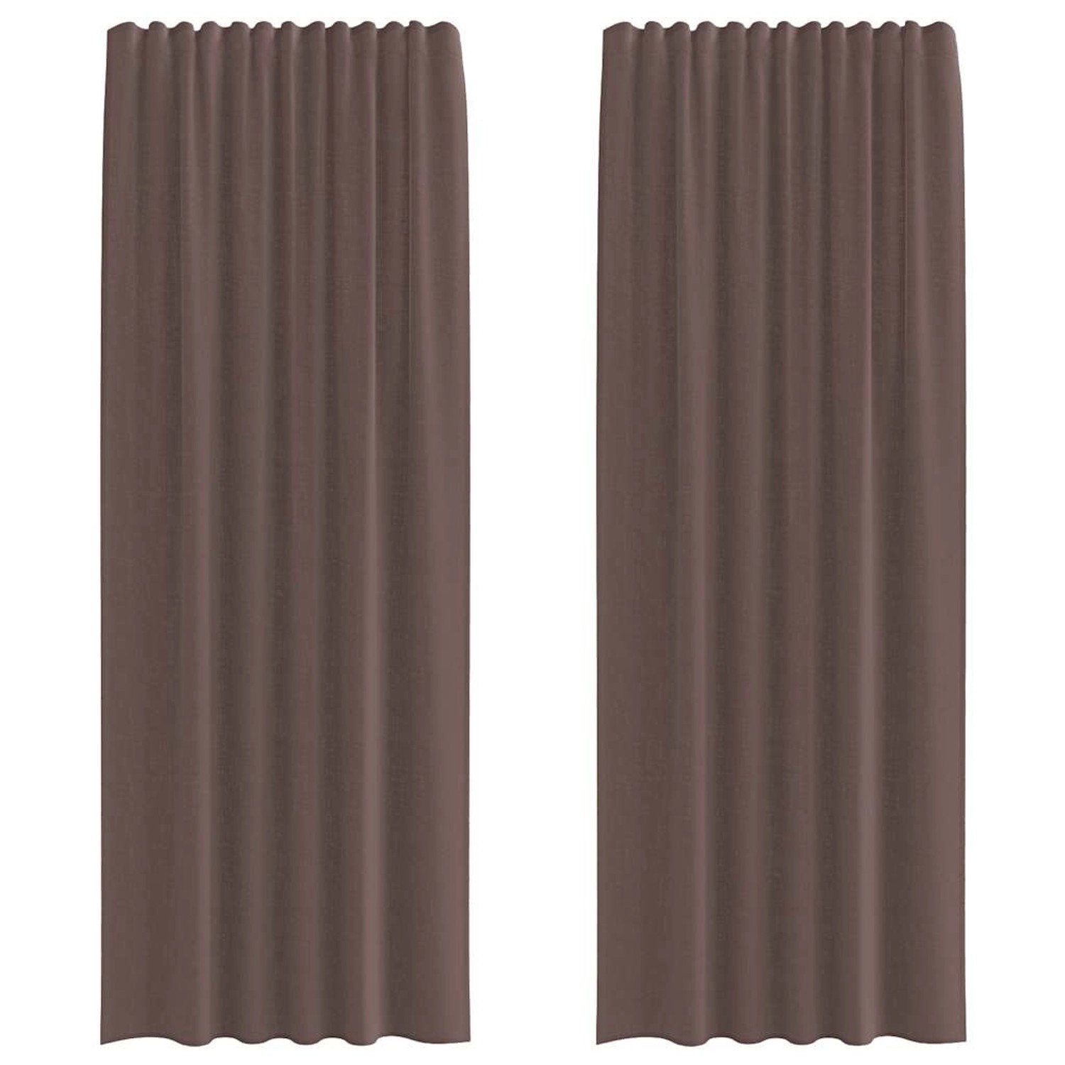 vidaXL Voile Vorhänge mit Lasche 2 Stk Braun 4102265 günstig online kaufen