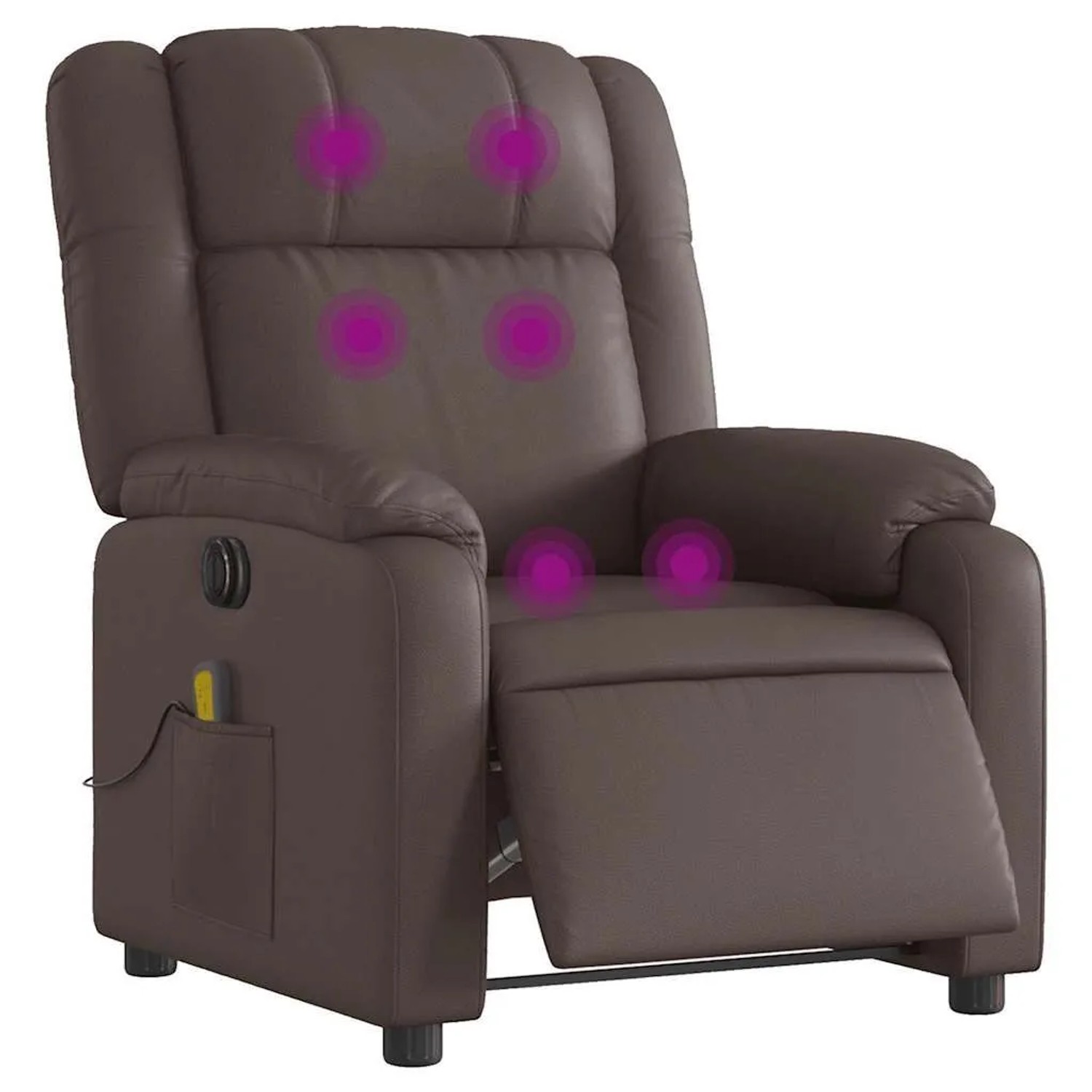 vidaXL Massagesessel Elektrisch Braun Kunstleder 3205145