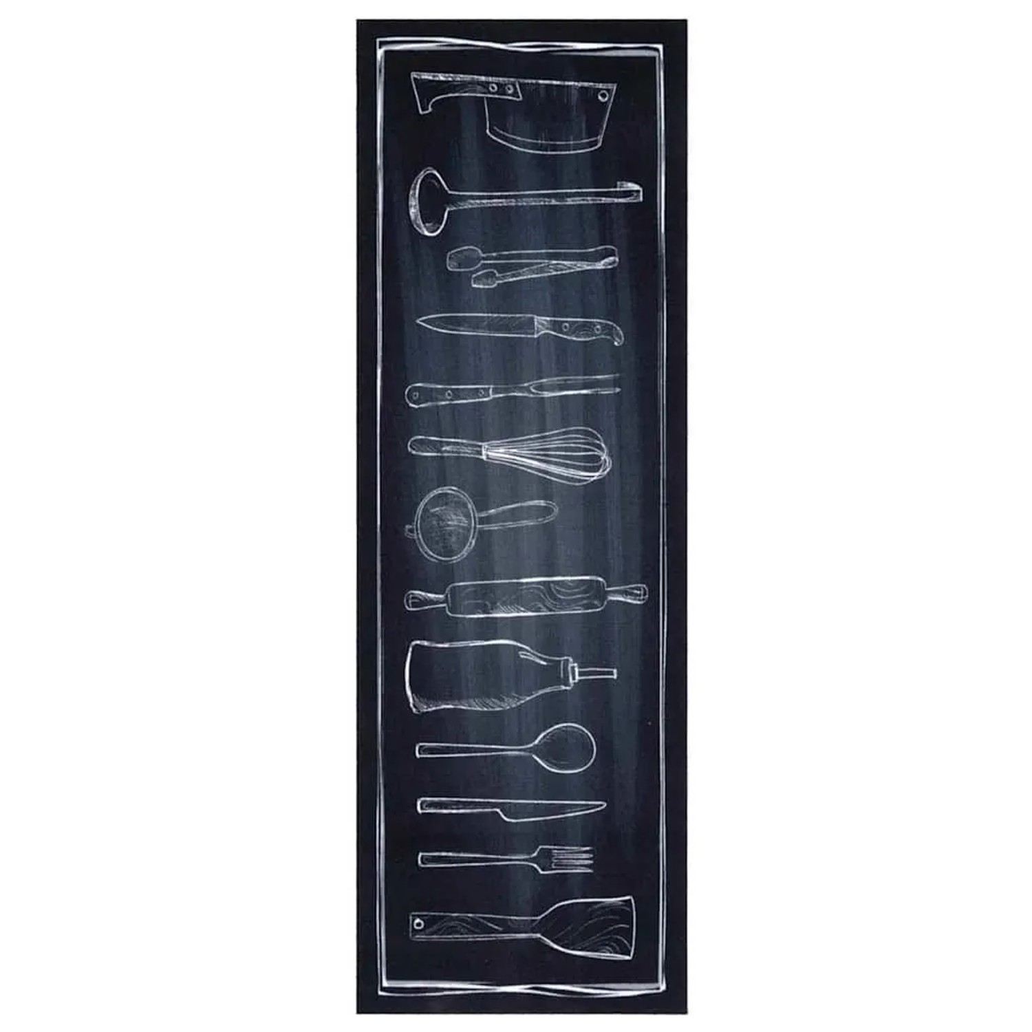 vidaXL Küchen Teppich Schwarz 180 x 60 cm Samt 42013431