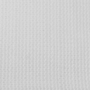 Detailaufnahme des weißen, atmungsaktiven Karat Sonnensegels (3x3 m) für Garten, Terrasse und Balkon.