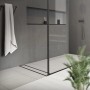 LuxeBath Duschrinne 50cm, 2in1 befliesbar, extra flach, schwarz, für barrierefreies Bad.