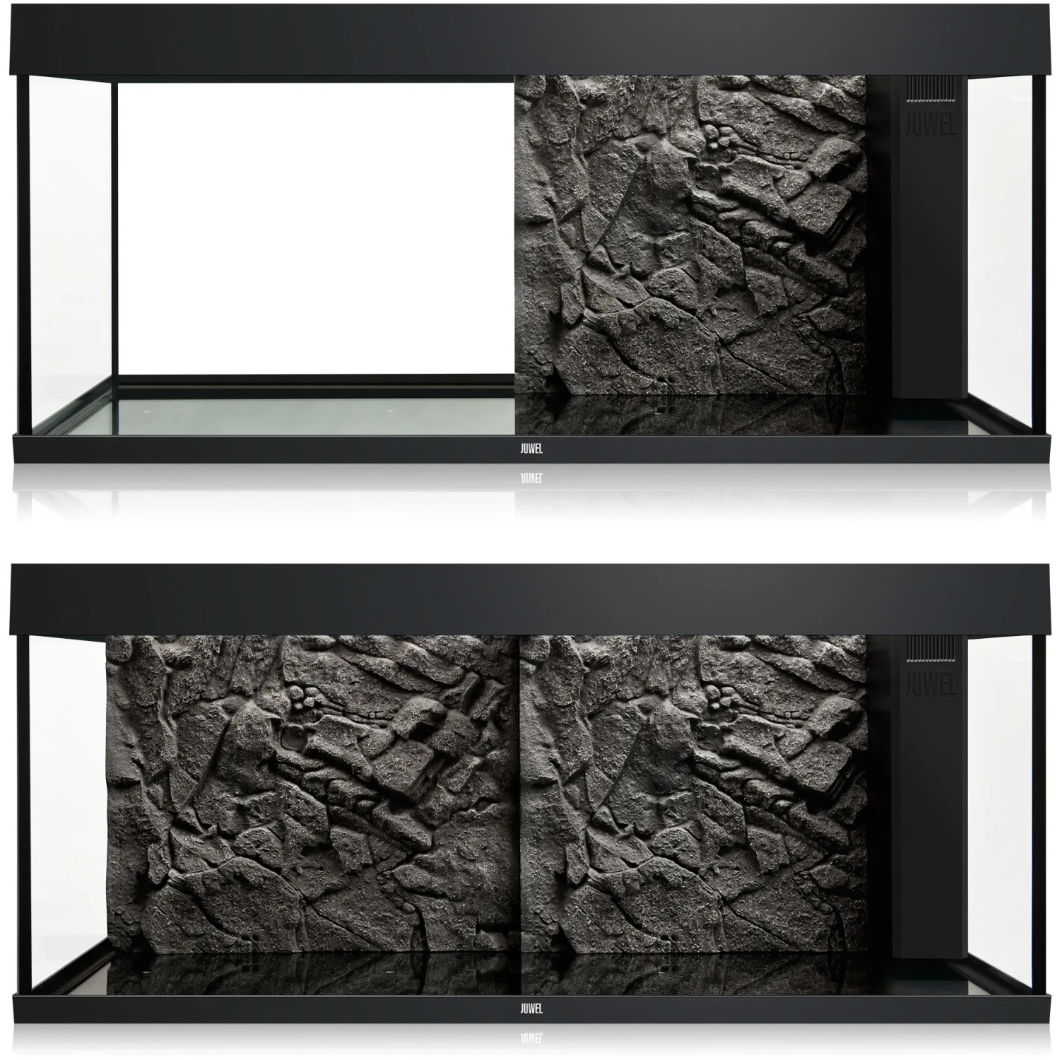 Juwel Aquarium-Rückwand Stone Granite Schwarz, 60x55cm, Felsstruktur für Aquarien.