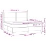 vidaXL Boxspringbett dunkelbraun 200x200 cm mit Matratze, Stoffbezug, Maßeinteilung.