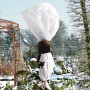 Eingepackte Pflanze mit Videx Garden Winterschutz Vlies, weiß, 150x500cm, im winterlichen Garten.