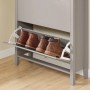 SoBuy Schuhschrank Schmal mit Schublade Schuhkommode mit 2 Klappen 80x108x25cm Hellbraun FSR89-KA_10
