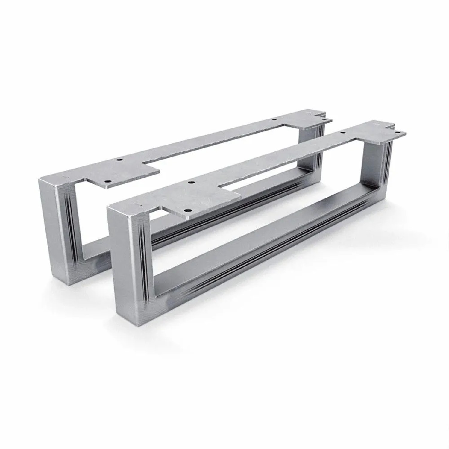 HEVVA Möbelfüße GRAZ 10 cm Hoch 40 cm Tief 2er Set Rohstahl-Klarlack