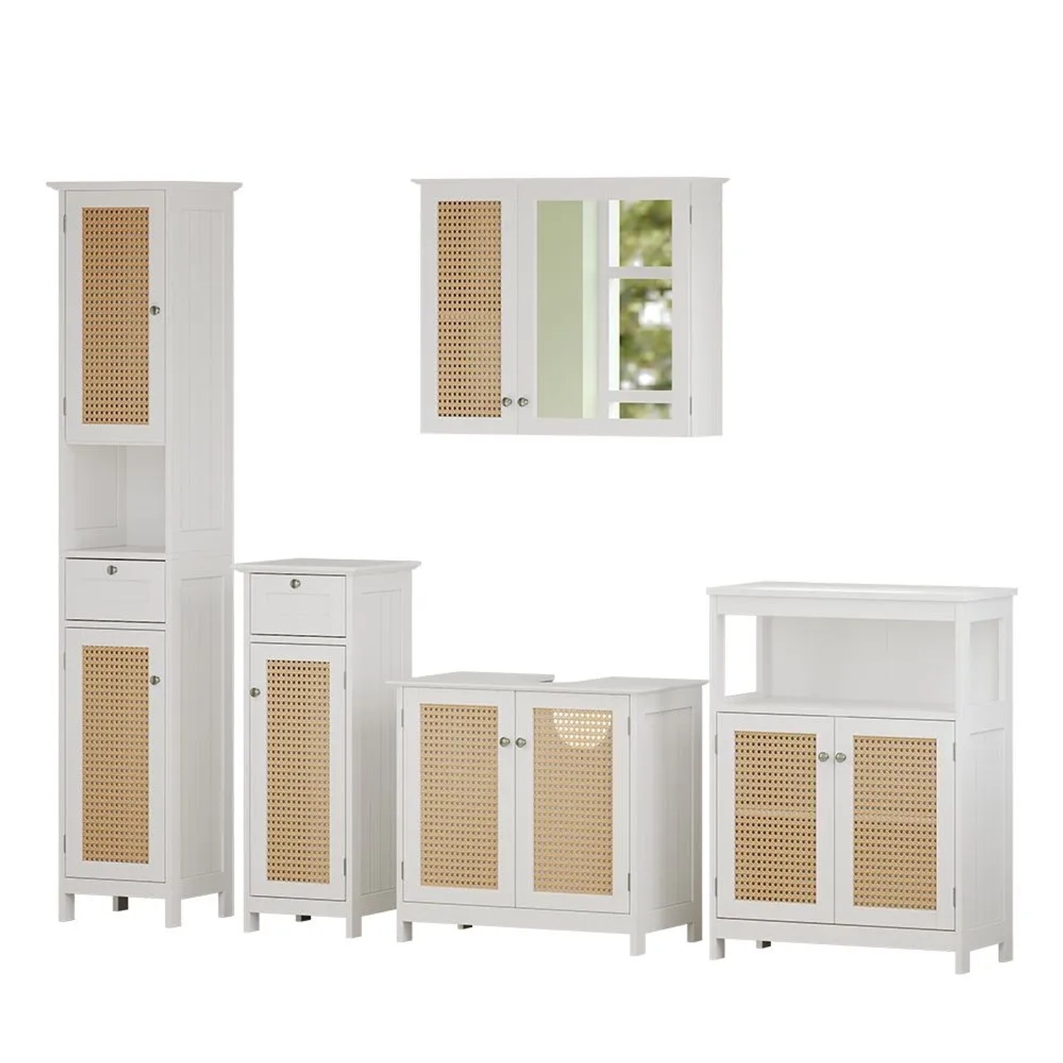 Vicco Badmöbel-Set Rosario Weiß 60 x 58 5-teilig