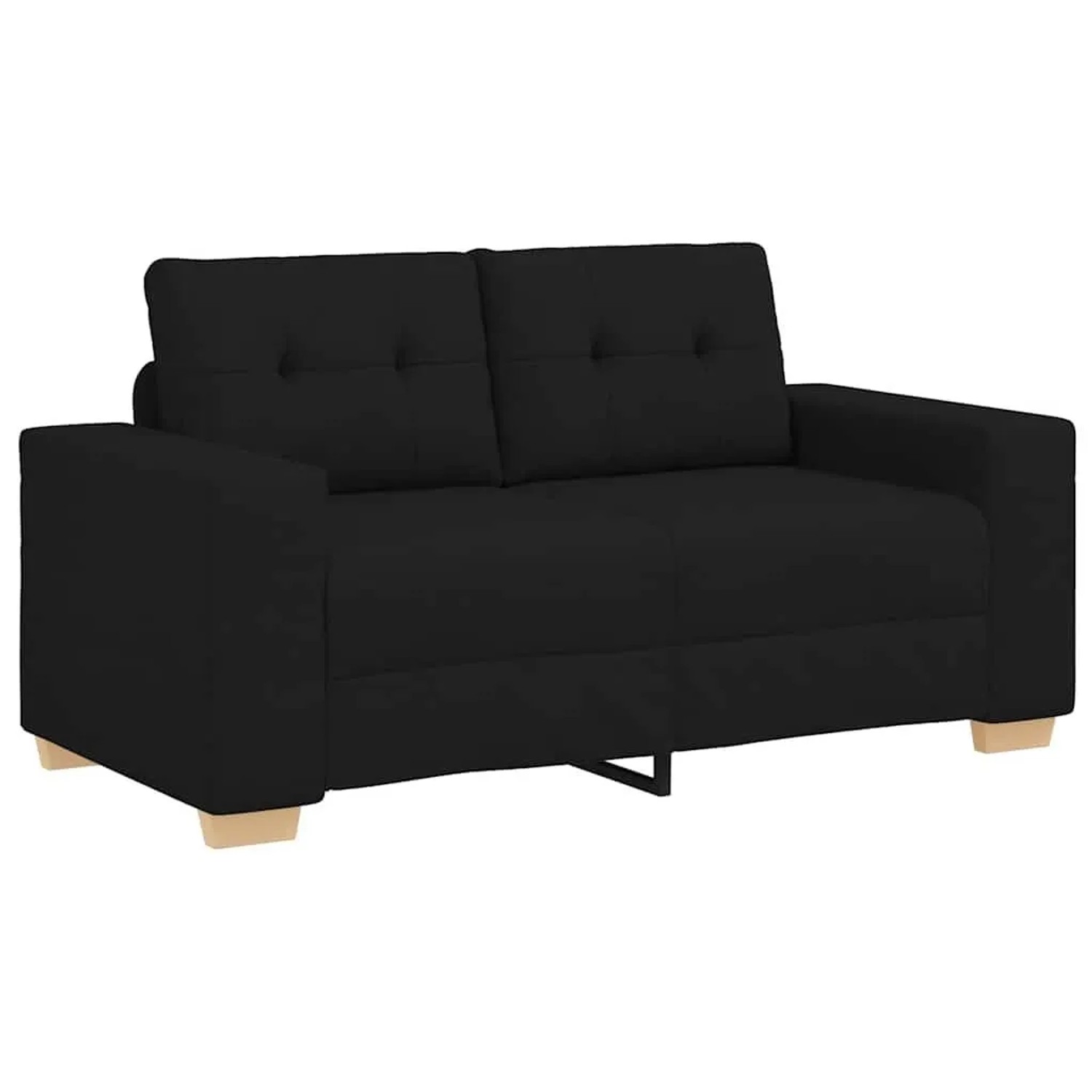 vidaXL Zweisitzer-Sofa Schwarz 120 cm Stoff 4105070
