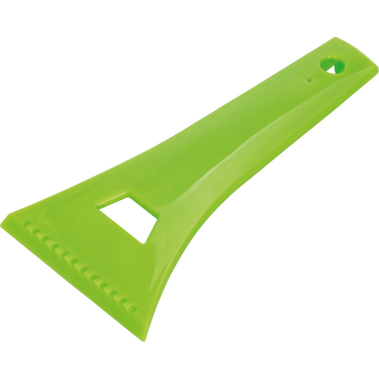 Grüner Eiskratzer Trend aus Kunststoff mit ergonomischem Griff, ca. 20 cm lang.