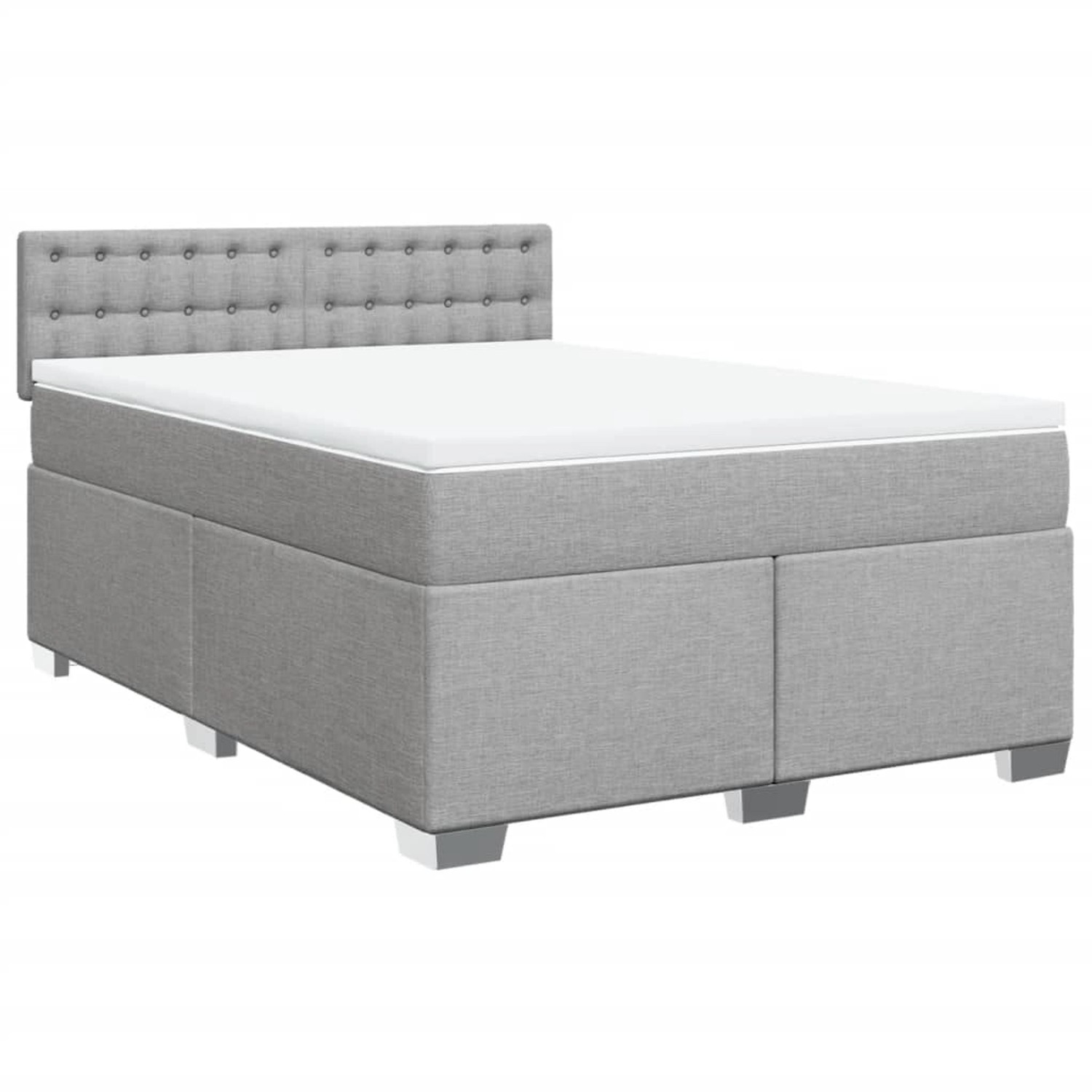 vidaXL Boxspringbett mit Matratze Hellgrau 160x200 cm Stoff2100015 günstig online kaufen