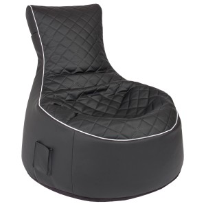 Schwarzer Sitting Point Sessel Swing Modo mit Rautenmuster und Seitentasche.