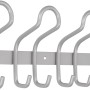 Siro Hakenleiste mit 8 Haken aus Aluminium, 400 mm lang, für Garderobe.