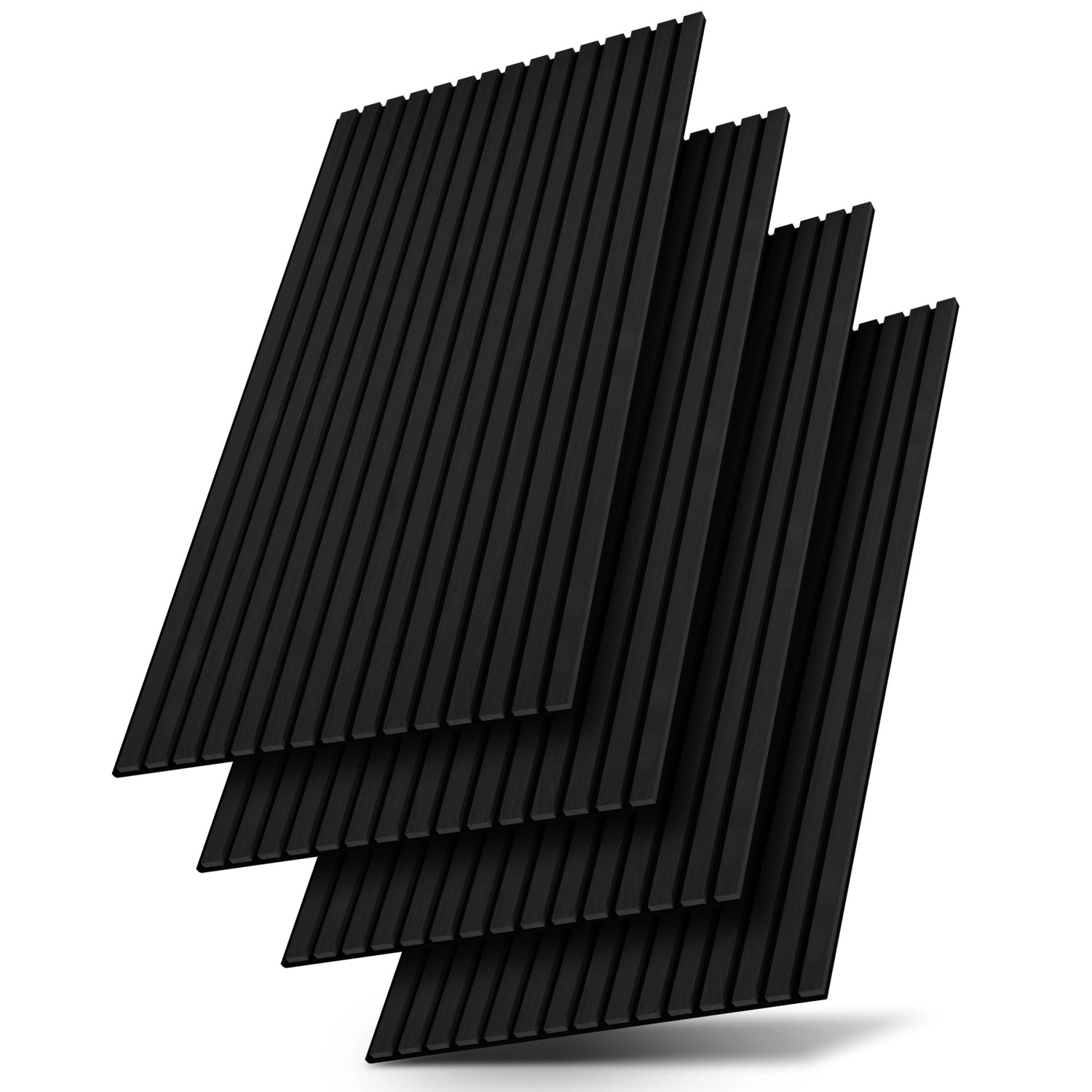 Juskys Wandpaneele Akustik 4er Set 120x60 cm Schwarz
